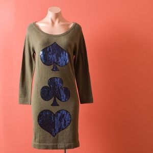 Laundry Industry Card Symbol Sequin Green Dress S